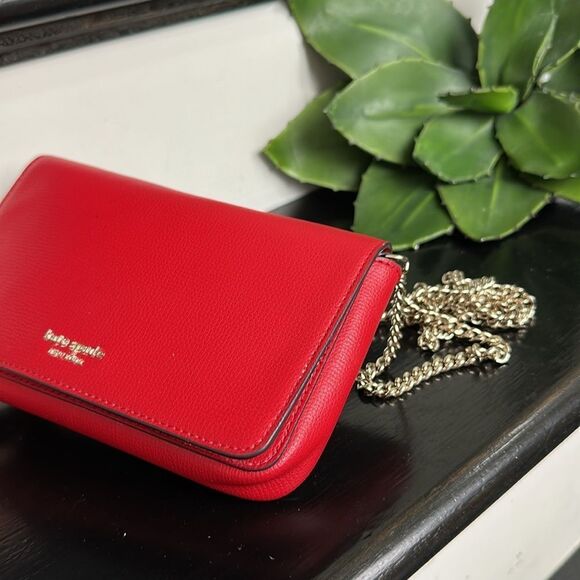 Kate Spade genuine leather Sylvia chain wallet crossbody handbag purse like new - Picture 7 of 12